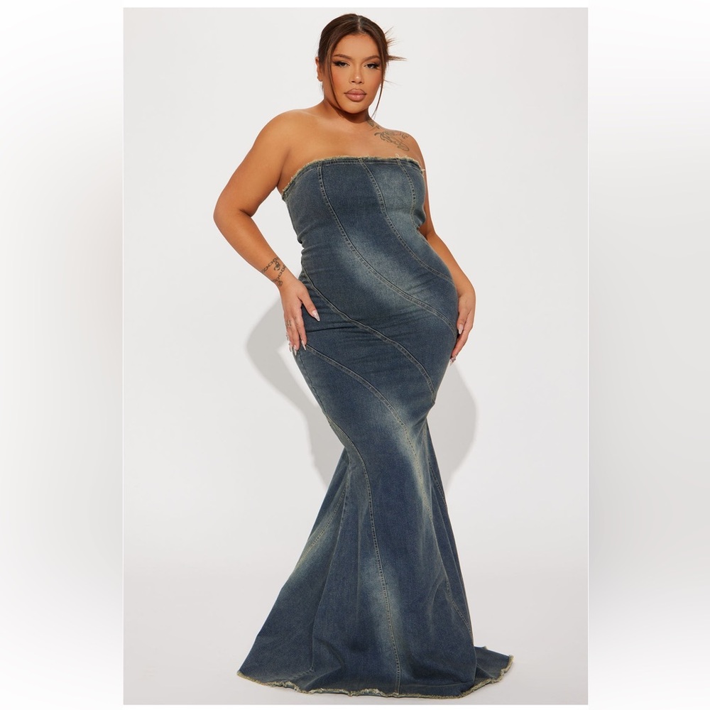 Denim maxi dress